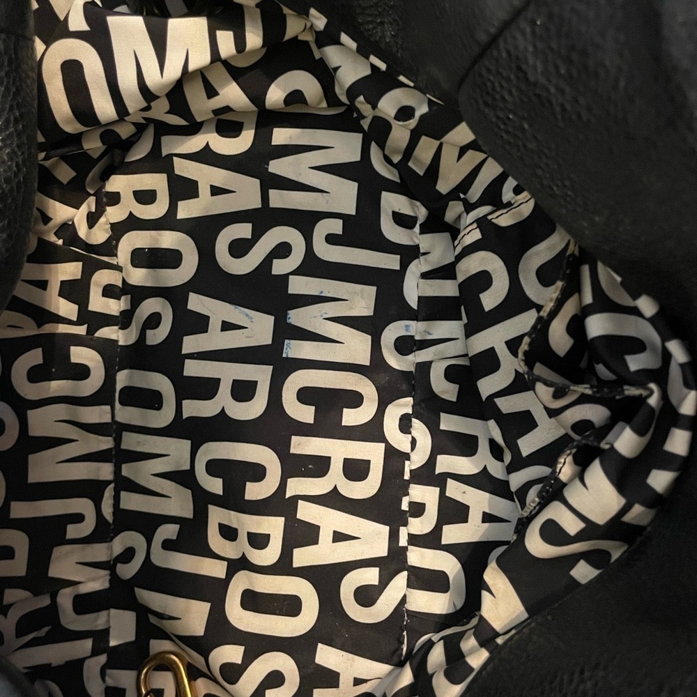 Marc Jacobs Black Leather Hobo Bag with Gold Accents - Picture 11 of 11